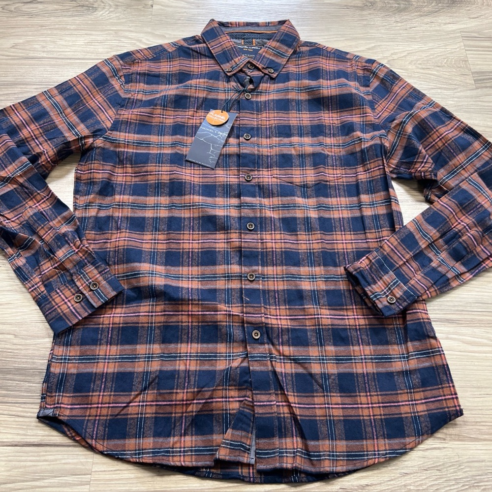 Nickel and Iron Shirt Plaid Long Sleeve Button Up Casual Outdoor Mens Large NWT